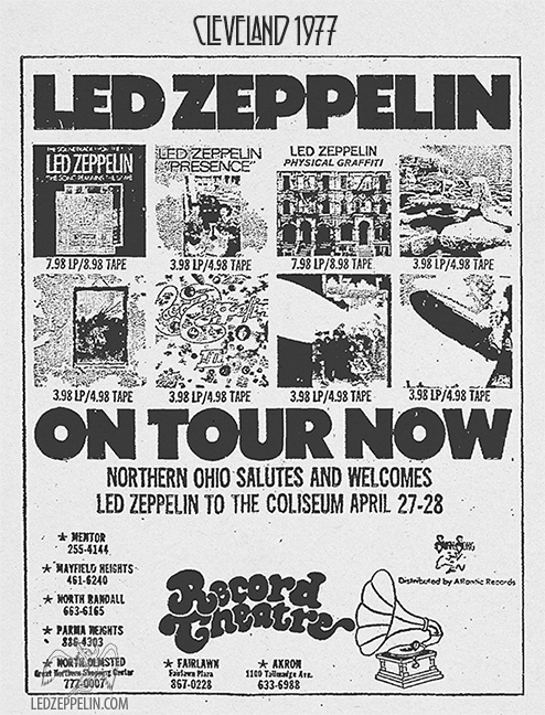 led zeppelin 1977 tour setlist